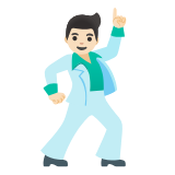 Google(Android) Man Dancing: Light Skin Tone Emoji