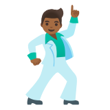 Google(Android) Man Dancing: Medium-Dark Skin Tone Emoji