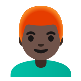 Google(Android) Man: Dark Skin Tone, Red Hair Emoji