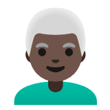 Google(Android) Man: Dark Skin Tone, White Hair Emoji