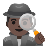 Google(Android) Man Detective: Dark Skin Tone Emoji