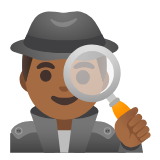 Google(Android) Man Detective: Medium-Dark Skin Tone Emoji