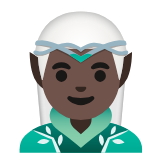 Google(Android) Man Elf: Dark Skin Tone Emoji