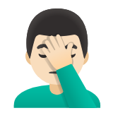 Google(Android) Man Facepalming: Light Skin Tone Emoji