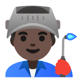 Google(Android) Man Factory Worker: Dark Skin Tone Emoji