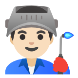 Google(Android) Man Factory Worker: Light Skin Tone Emoji