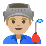 Google(Android) Man Factory Worker: Medium-Light Skin Tone Emoji