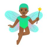 Google(Android) Man Fairy: Medium-Dark Skin Tone Emoji