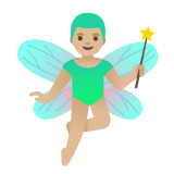 Google(Android) Man Fairy: Medium-Light Skin Tone Emoji