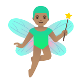 Google(Android) Man Fairy: Medium Skin Tone Emoji