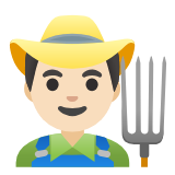 Google(Android) Man Farmer: Light Skin Tone Emoji