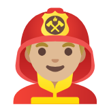 Google(Android) Man Firefighter: Medium-Light Skin Tone Emoji