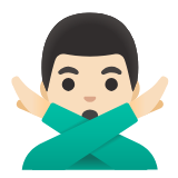 Google(Android) Man Gesturing No: Light Skin Tone Emoji