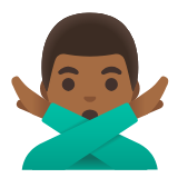 Google(Android) Man Gesturing No: Medium-Dark Skin Tone Emoji