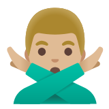 Google(Android) Man Gesturing No: Medium-Light Skin Tone Emoji