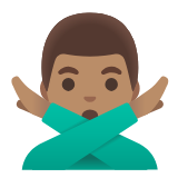 Google(Android) Man Gesturing No: Medium Skin Tone Emoji