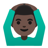 Google(Android) Man Gesturing Ok: Dark Skin Tone Emoji