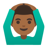 Google(Android) Man Gesturing Ok: Medium-Dark Skin Tone Emoji