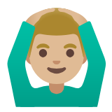 Google(Android) Man Gesturing Ok: Medium-Light Skin Tone Emoji