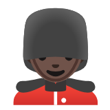 Google(Android) Man Guard: Dark Skin Tone Emoji