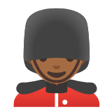 Google(Android) Man Guard: Medium-Dark Skin Tone Emoji