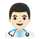 Google(Android) Man Health Worker: Light Skin Tone Emoji