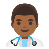 Google(Android) Man Health Worker: Medium-Dark Skin Tone Emoji