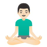 Google(Android) Man In Lotus Position: Light Skin Tone Emoji