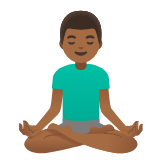 Google(Android) Man In Lotus Position: Medium-Dark Skin Tone Emoji