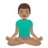 Google(Android) Man In Lotus Position: Medium Skin Tone Emoji