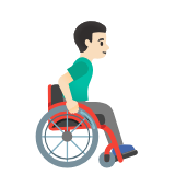 Google(Android) Man In Manual Wheelchair Facing Right: Light Skin Tone Emoji