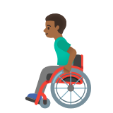 Google(Android) Man In Manual Wheelchair: Medium-Dark Skin Tone Emoji