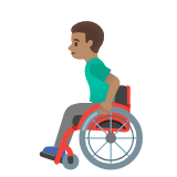 Google(Android) Man In Manual Wheelchair: Medium Skin Tone Emoji