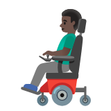 Google(Android) Man In Motorized Wheelchair: Dark Skin Tone Emoji