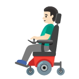 Google(Android) Man In Motorized Wheelchair: Light Skin Tone Emoji