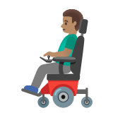 Google(Android) Man In Motorized Wheelchair: Medium Skin Tone Emoji