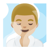 Google(Android) Man In Steamy Room: Medium-Light Skin Tone Emoji