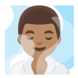 Google(Android) Man In Steamy Room: Medium Skin Tone Emoji