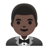 Google(Android) Man In Tuxedo: Dark Skin Tone Emoji