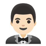 Google(Android) Man In Tuxedo: Light Skin Tone Emoji