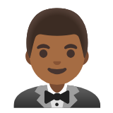 Google(Android) Man In Tuxedo: Medium-Dark Skin Tone Emoji