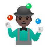 Google(Android) Man Juggling: Dark Skin Tone Emoji