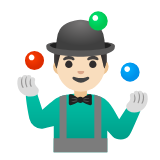 Google(Android) Man Juggling: Light Skin Tone Emoji