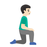 Google(Android) Man Kneeling Facing Right: Light Skin Tone Emoji