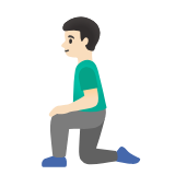 Google(Android) Man Kneeling: Light Skin Tone Emoji