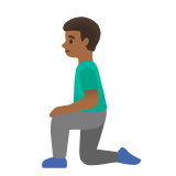 Google(Android) Man Kneeling: Medium-Dark Skin Tone Emoji