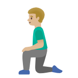 Google(Android) Man Kneeling: Medium-Light Skin Tone Emoji