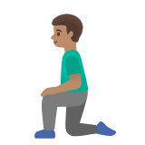 Google(Android) Man Kneeling: Medium Skin Tone Emoji