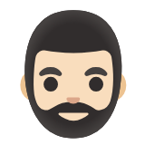 Google(Android) Man: Light Skin Tone, Beard Emoji