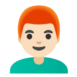 Google(Android) Man: Light Skin Tone, Red Hair Emoji